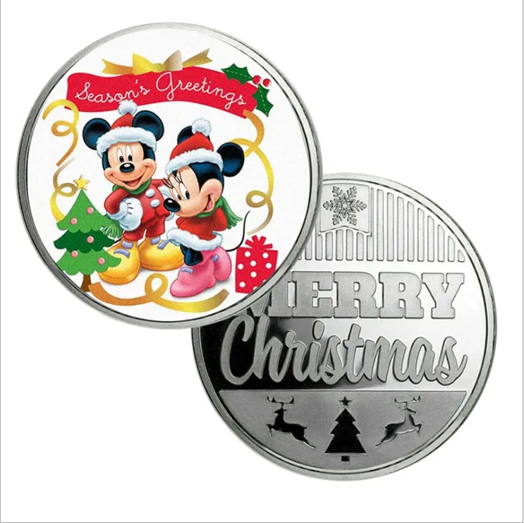 

Festival Gifts Silver Coin 999.9 Silver Plated Cartoon Cute Animal Metal Coin Art Ornament for Christmas