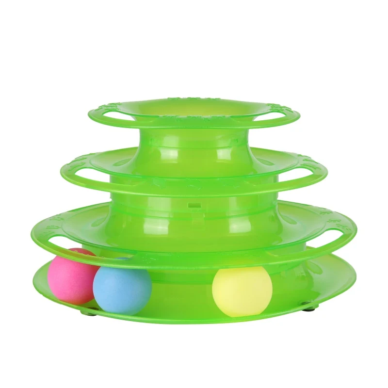 2018 Funny Pet Toys Cat Crazy Ball Disk Interactive Amusement Plate Play Disc Trilaminar Turntable Cat Toy New Year