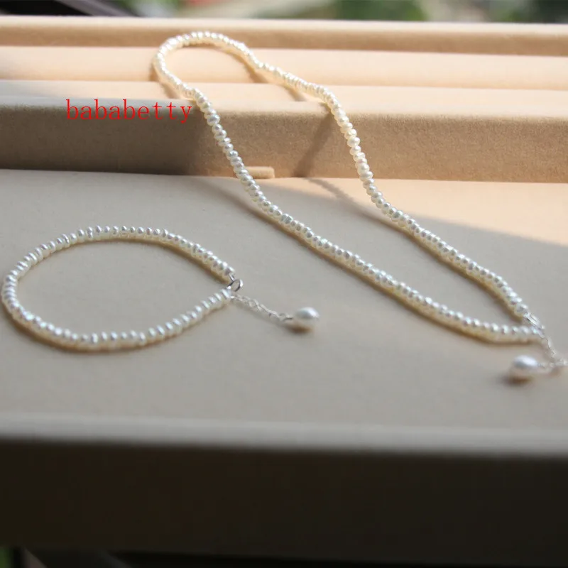 Натуральный белый Нерегулярные 5-6 мм браслет из пресноводного культивированного жемчуга Necklace1" браслет 7,5" 925 застежка из стерлингового серебра
