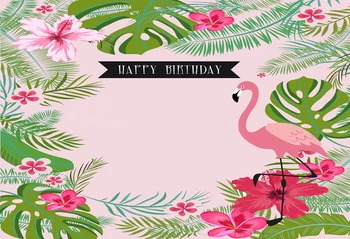 

Happy Birthday Flamingo Photography Backdrops Photo Background Party Wall Decoration Backdrop W-294