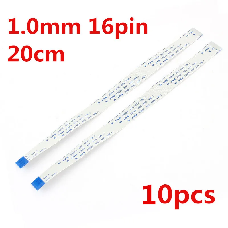 

10pcs Reverse Ribbon Cable AWM 20624 80C 60V 1.0 mm 16 Pin 200mm 16p 20cm FPC cable