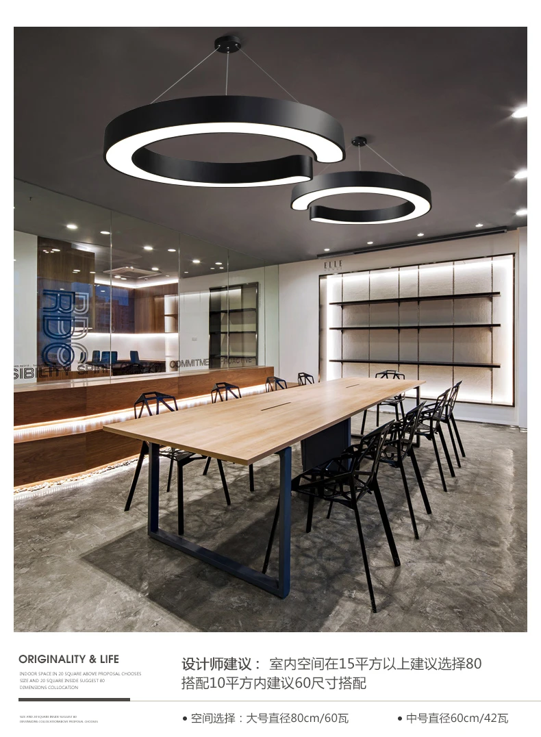 Luz LED colgante de modelado minimalista, moderna, para bar, oficina,  cafetería, cafetería|Luces colgantes| - AliExpress