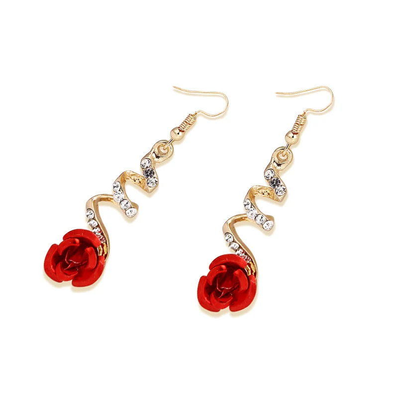 Red Rose Earrings For Women Rose Gold 4 HTB1S1KhXrr1gK0jSZR0q6zP8XXas