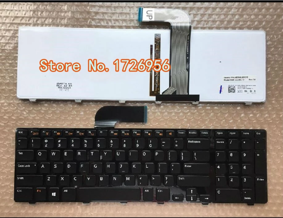 Оригинальная б/у Клавиатура для ноутбука dell 5720 7720 N7110 17R L702X Vostro3750 Серия Клавиатура с подсветкой черный и серый