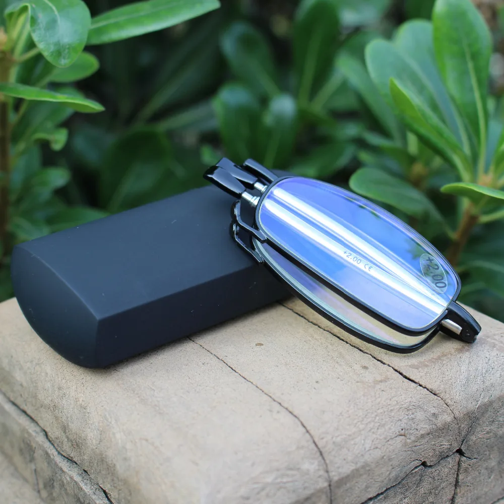 

SOLO TU High-end Stainless Steel Folding Telescopic Leg Light Cosy Anti Blue Ray Reading Glasses Presbyopia 1.0-4.0 Diopter
