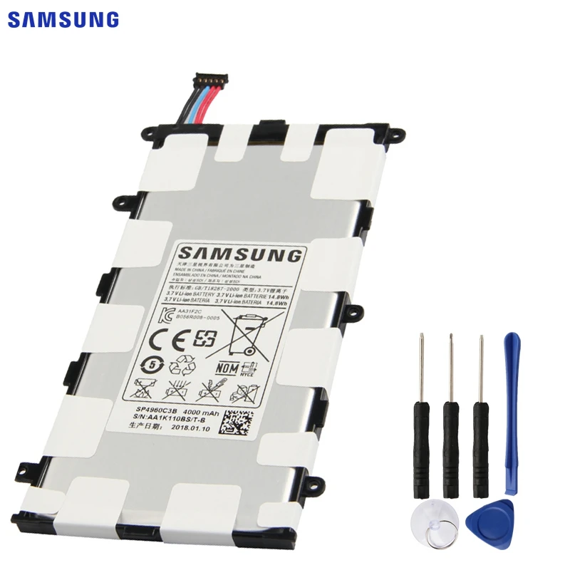 SAMSUNG Original Replacement Battery SP4960C3B For Samsung GALAXY Tab 7.0 Plus P3110 P3100 P6200 P6210 Tablet Battery 4000mAh