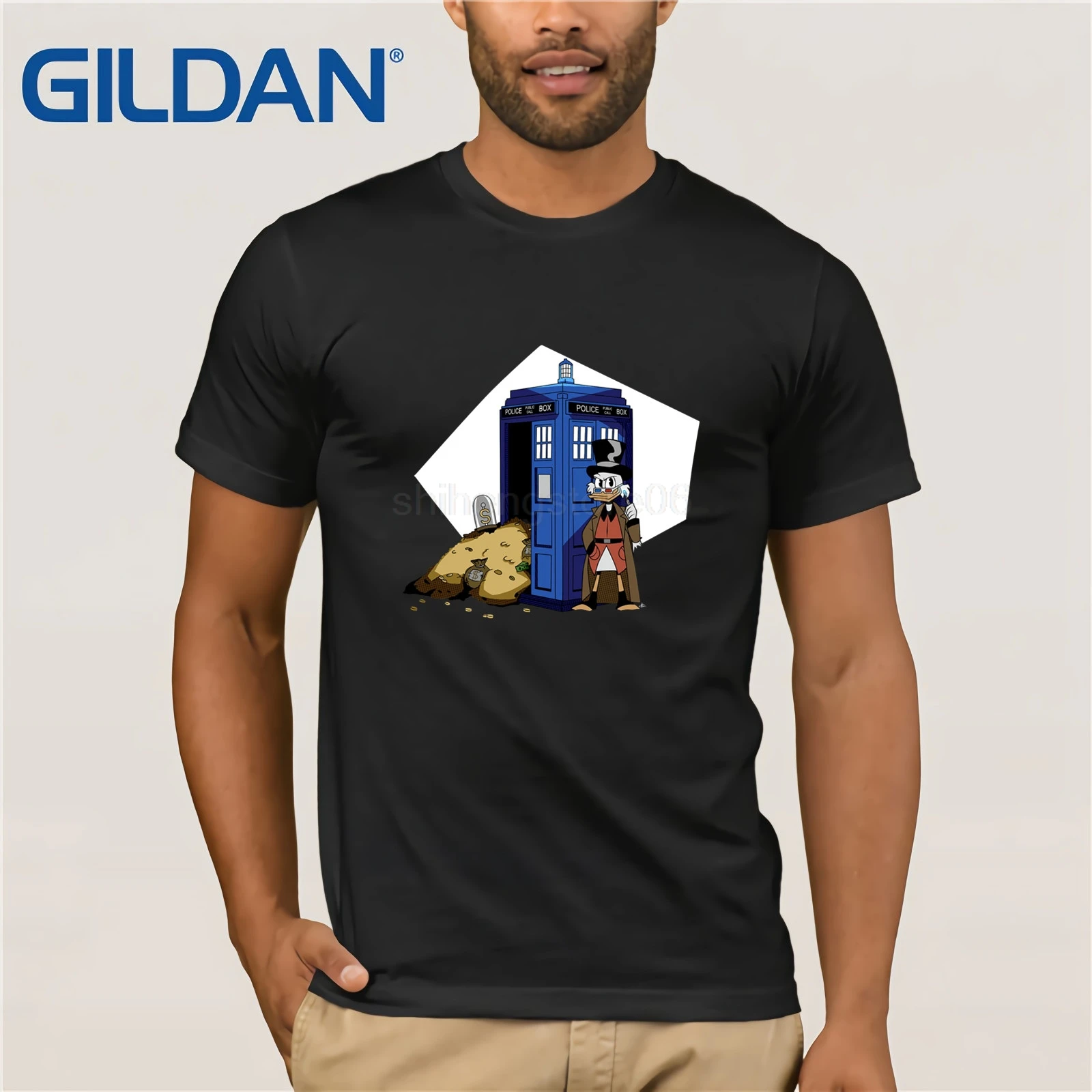 GILDAN the 10th Doctor vs Ducktales Scrooge T Shirt