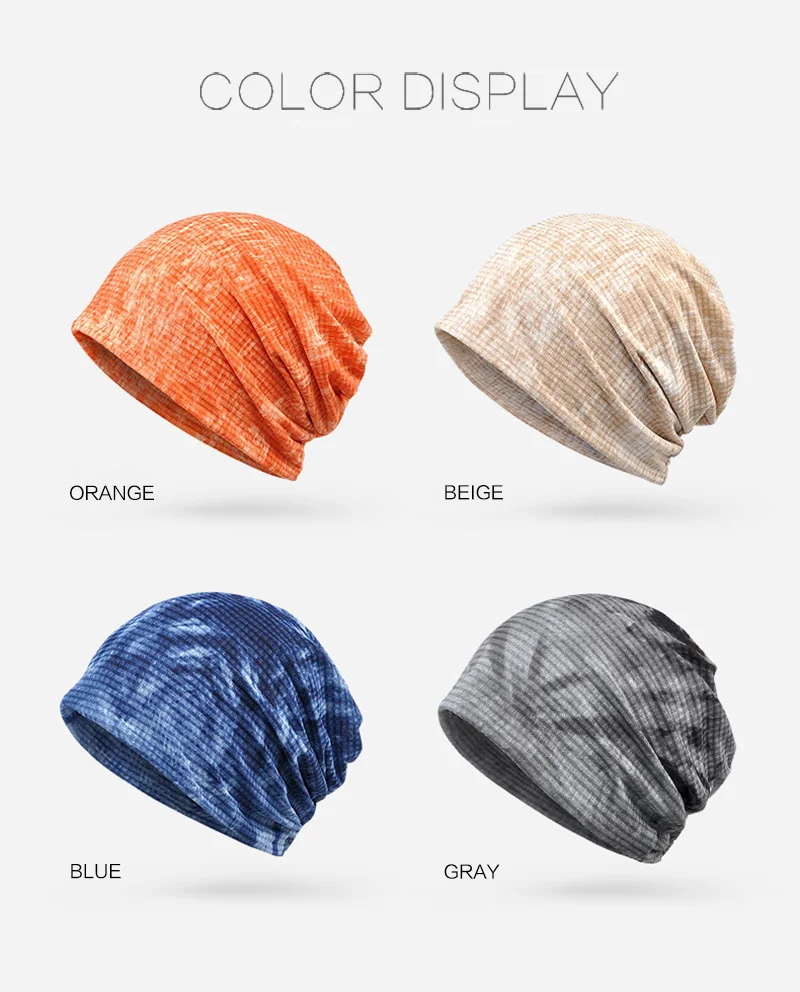Linen Spring Women Beanie Hat Breathable Sunscreen Thin Hat For Women Fashion Collar Scarf Women Men Couple Hat Caps (14)