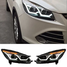 Новый Автомобиль Стайлинг Фар Головного Света Для Ford Kuga Побег 2013 2014 2015 2016 Бифокальные Линзы Авто Лампы Высокого Качества