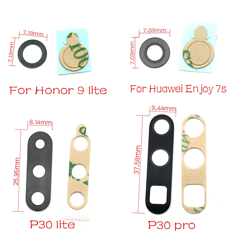 

For Huawei Honor 10 P30 Pro Lite Rear Back Camera Glass Lens Cover with Ahesive Sticker