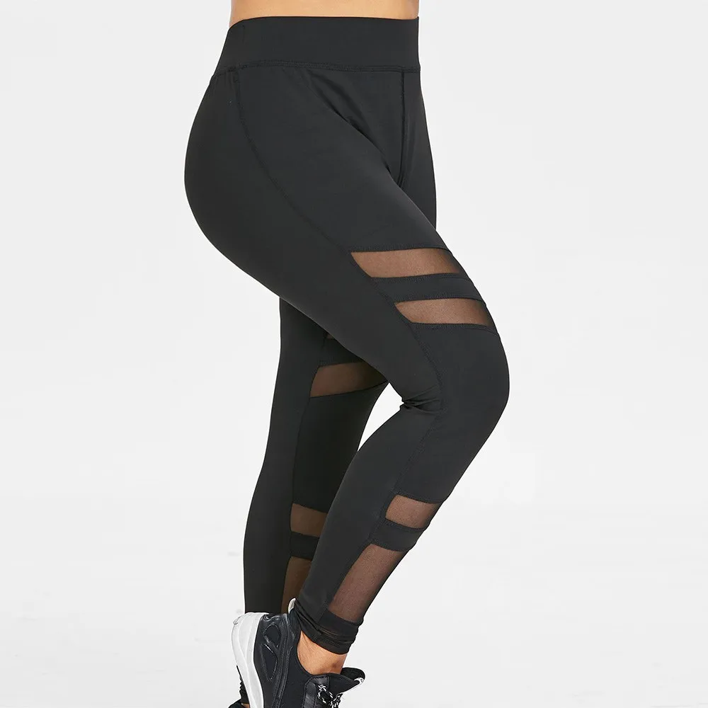 KLV/Quick-сушильная сетка пряжа брюки для бега, Спортивные Леггинсы, Высокая Талия на резинке для бега Фитнес тонкие спортивные брюки для йоги, брюки для Для женщин Trousers25