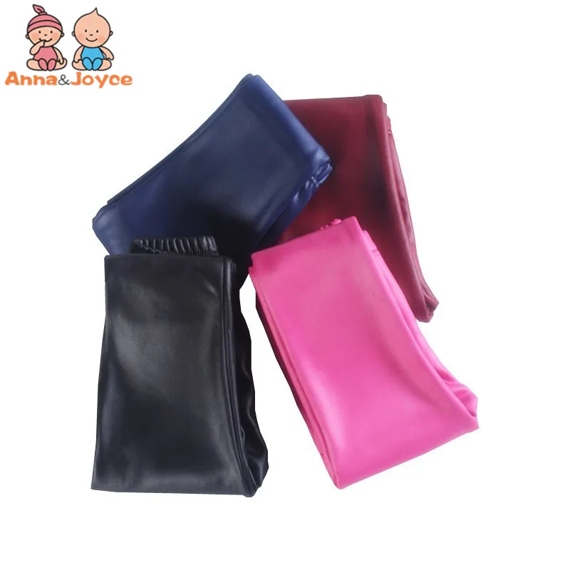 

Imitation Leather Pants Children Trousers And Pile Thickening New Children Clothing Winter Bottomwear Leather Pants Trousers