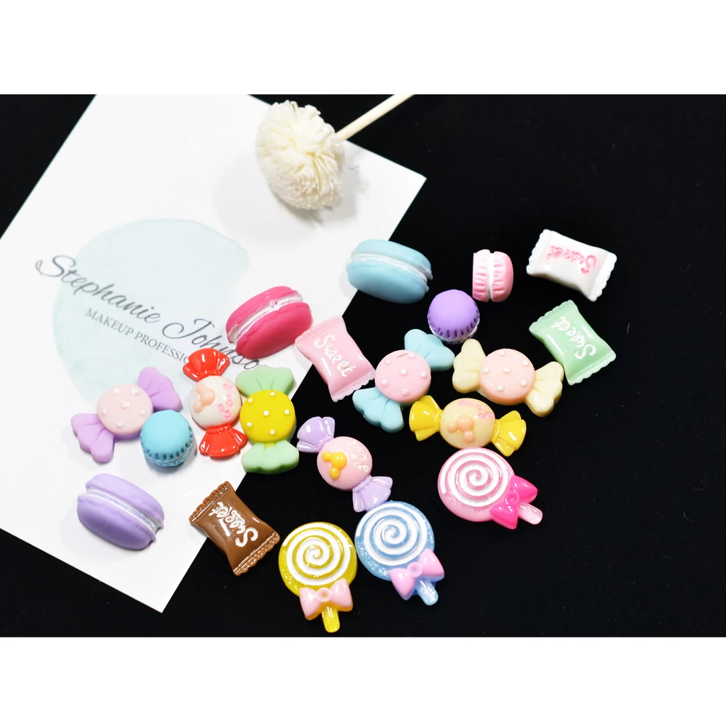 20 Pcs Kids Favorite Resin Kawaii Flatback Cabochons Embellishment DIY Phone Case Decor Craft
