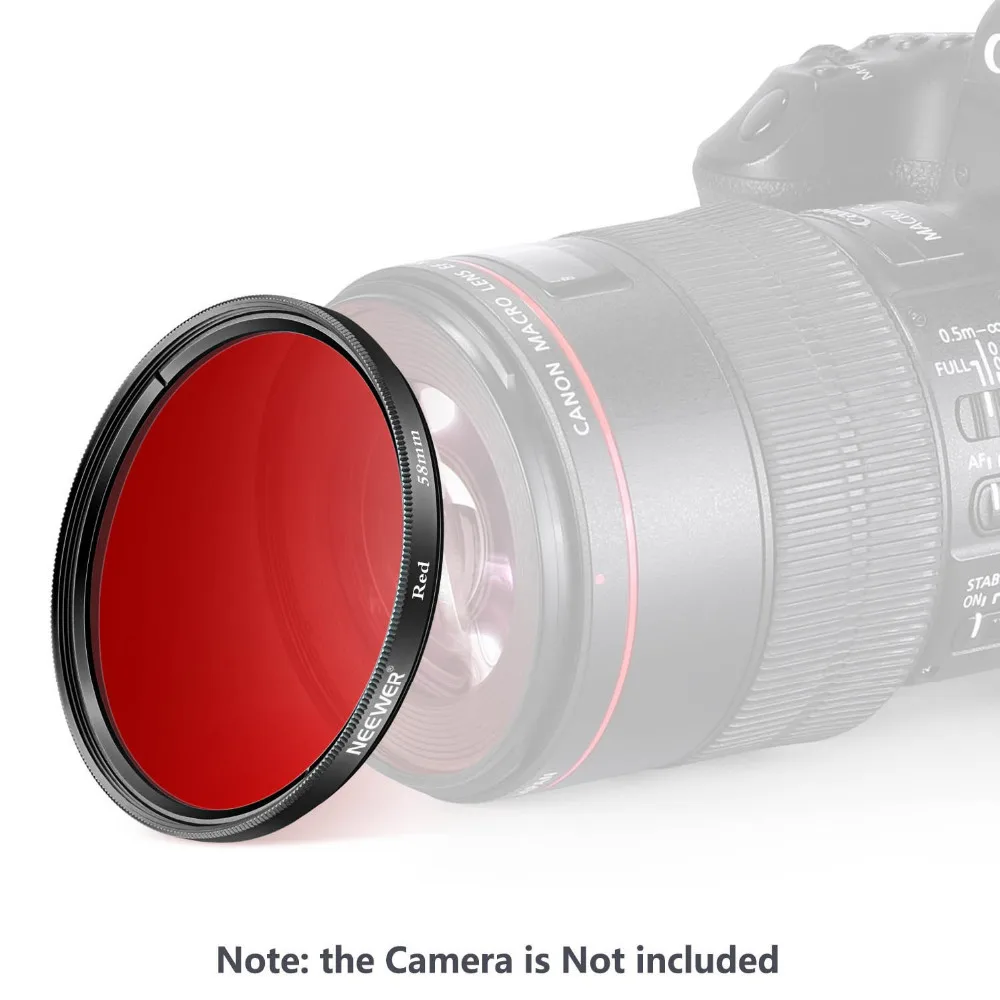 Neewer 58 мм красный фильтр для Canon EOS Rebel T6i T6 T5i T5 T4i T3i SL1 DSLR камера HD Оптическое стекло