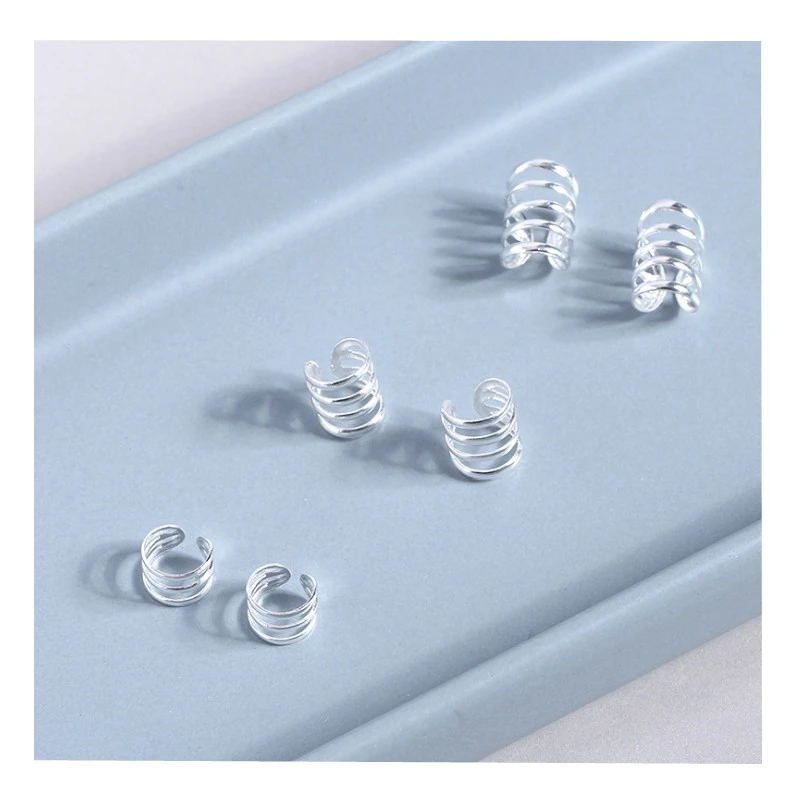 

Fashion Small Brincos Mens Jewelry Ear Cartilage Earrings 925 Sterling Silver Ear Cuf Clip Earrings Without Piercing for Women