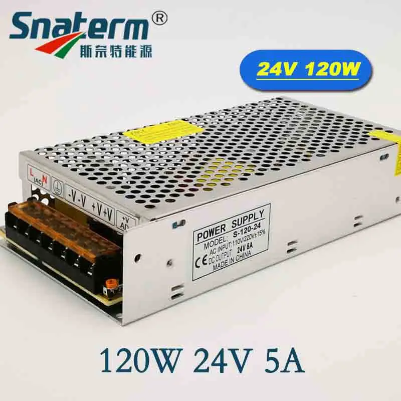 

Best quality 24V 5A 120W Switching Power Supply Driver for LED Strip AC 100-240V Input to DC 24V power supply power adapter