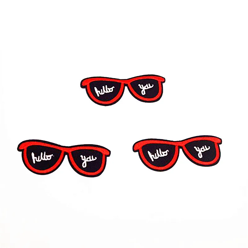 3Pcs Glasses Embroidered Patches Iron On Sewing Applique Patch For Clothes Bags Stickers DIY Garment Apparel Accessories | Дом и сад