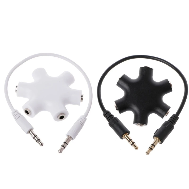 OOTDTY 3.5mm Audio Splitter Hexagon 1 Male To 5 Female