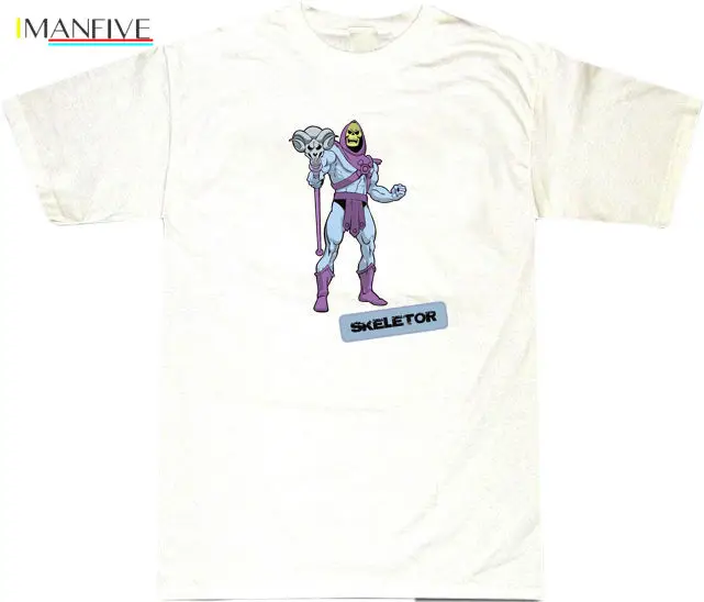 

Skeletor T-SHIRT ALL SIZES # White Streetwear harajuku Print t shirt men Cotton funny t shirts