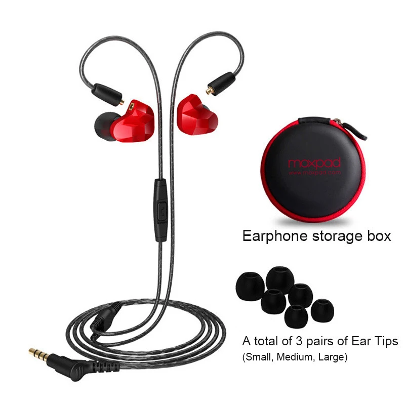 

Moxpad X9 pro Dual Dynamic Driver Professional In Ear Earphone with Mic Super BASS for Mobile phone MP3 player Replacement cable