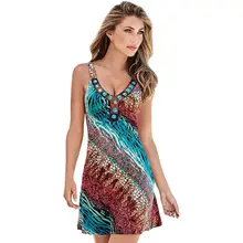 Summer Women s Boho Beach font b Dress b font Sleeveless font b Evening b font