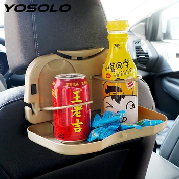 

YOSOLO Car Accessories Car Folding Table Car Back Seat Storage Organizer Auto Drink Food Cup Tray Car Cup Holder Stand Desk