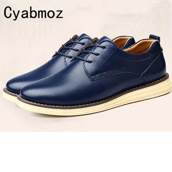 

Fashion Leather Men Dress Shoes Hot Sale Genuine Leather Business Shoes Lace up Wedding Shoe Men Comfortable Flat Casual Oxfords