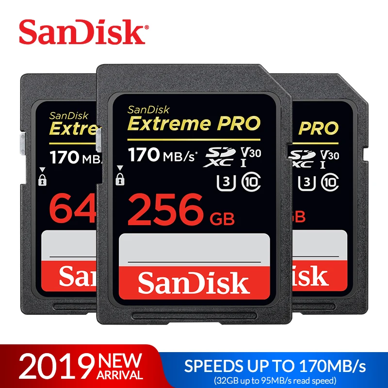 Карта памяти SanDisk Extreme Pro SDHC/SDXC SD карта 32 Гб 64 Гб 128 ГБ 256 ГБ C10 U3 V30 UHS-I карта памяти