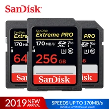 Карта памяти SanDisk Extreme Pro SDHC/SDXC SD карта 32 Гб 64 Гб 128 ГБ 256 ГБ C10 U3 V30 UHS-I карта памяти