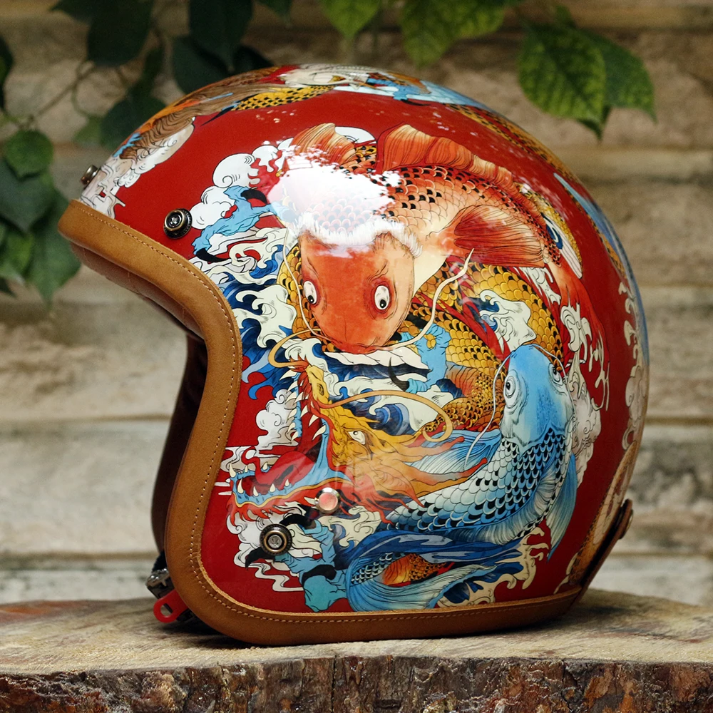 

Art Helmet DIY Fish Sport Helmet Paintball Customized Handmade Protective Citycoco Scooter Bicycle Cycling Men Women Kids
