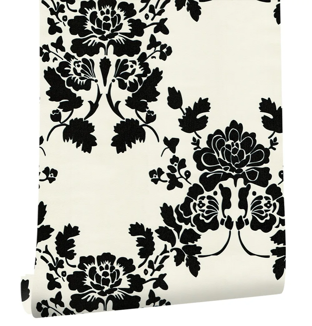 HaokHome Vintage Damask 3d wallpaper roll modern designer wall coverings simple black/white/Yellow for living room Bedroom Decor HaokHome Vintage Damask 3d wallpaper roll modern designer wall coverings simple black/white/Yellow for living room Bedroom Decor