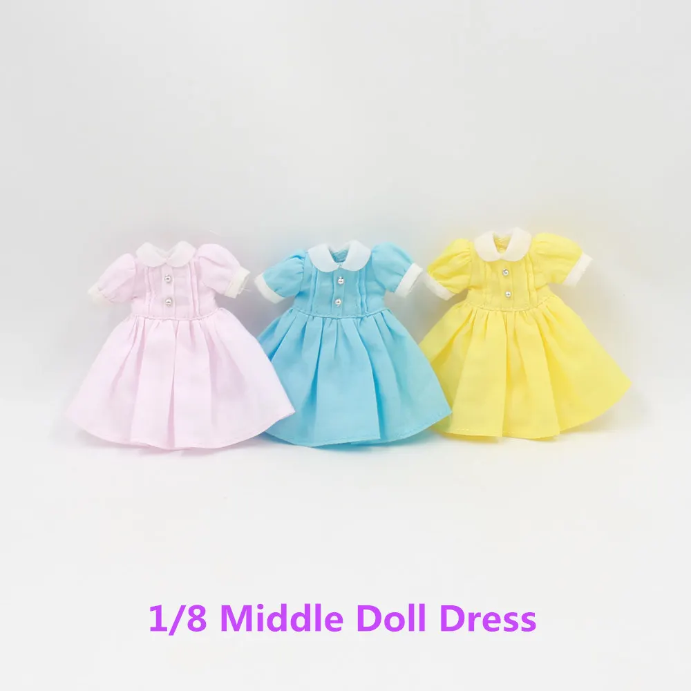 

Blyth Accessiories suitable only for 1/8 Middle Doll One Piece Dress Pink Blue Yellow Cute Style Free Shipping
