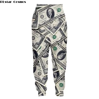 PLstar Cosmos, забавные весенние штаны с 3D рисунком денег, с принтом долларов, для женщин и мужчин, палаццо, джоггеры, повседневные спортивные штаны, Прямая поставка - Цвет: PA007