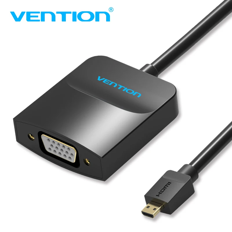 Адаптер Vention Micro HDMI в VGA конвертер с поддержкой телефона и ТВ экрана микрофоном