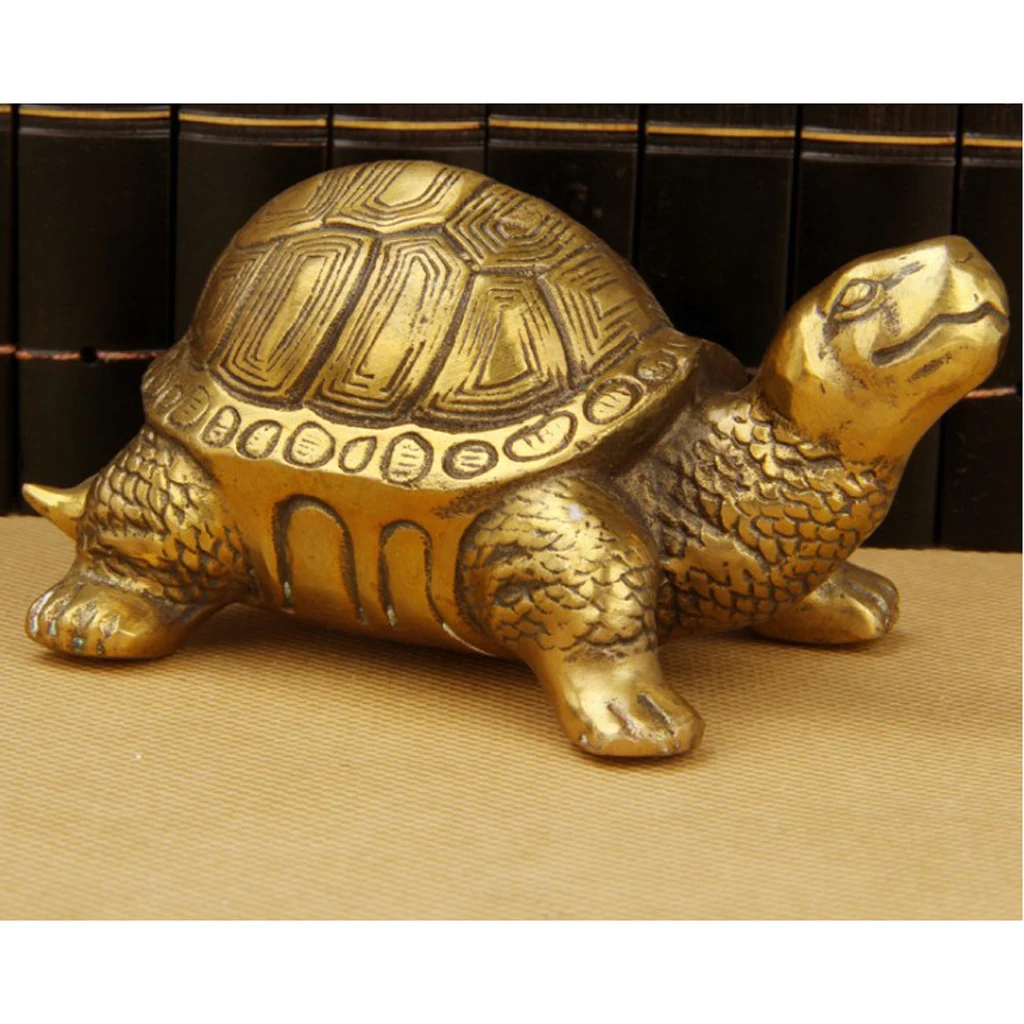 Chinese Traditional Fengshui Coins Money Attractor Decor Figurines Statue Figure Craft Golden Plated 3-7inch	