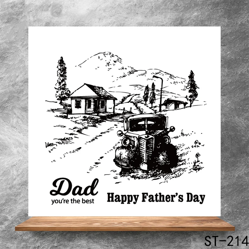 

Happy Father's Day Transparent Clear Stamps DIY Scrapbooking Album Card Making DIY Decoration Making Embossing Stencil