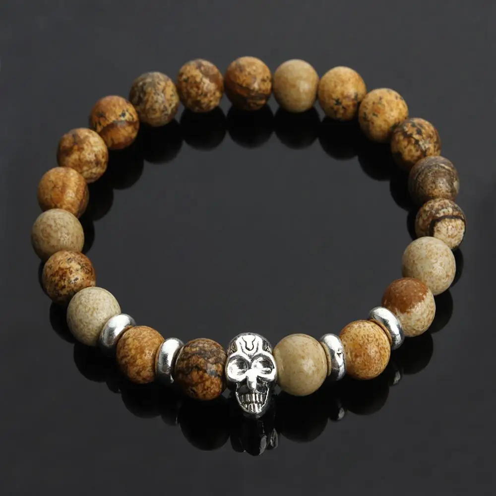 Gold Leopard Head Gold Color Tiger Eye Bead Buddha Bracelet For Men Fashion Male Punk Jewelry Bracelets & Bangles bracelet jewelry