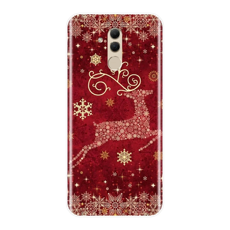 Задняя крышка для Huawei Mate 9 10 20 Lite Рождество олень Санта Снег силиконовый мягкий
