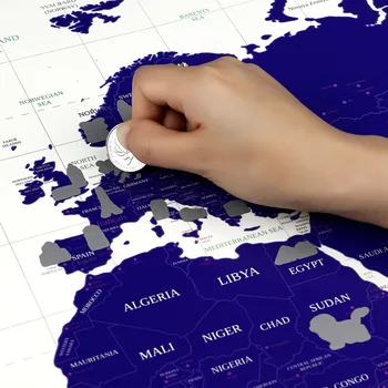 

DUGUO Stationery Travel Quest Map Wall Sticker Luminous Map World Edition City Scratch Map Night Light Edition World Map