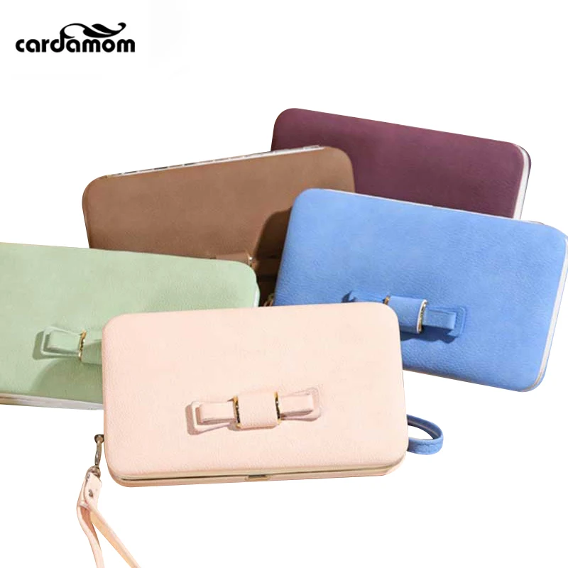 Cardamom Ladies Money Clip Solid Colors Cute Bowknot Detachable Chains