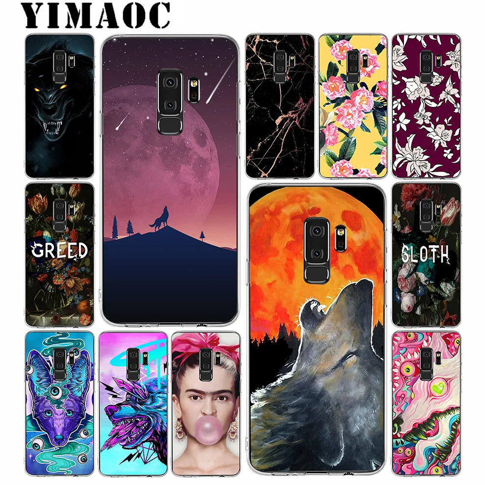 Yimaoc Милые акриловые краски волк Мягкий силиконовый чехол для телефона samsung Galaxy S10