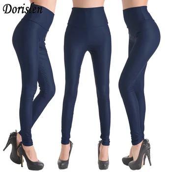 

Dorislen High Waist PU Leather Leggings For Women Plus Size Fitness Elastic 7 colors XS-L
