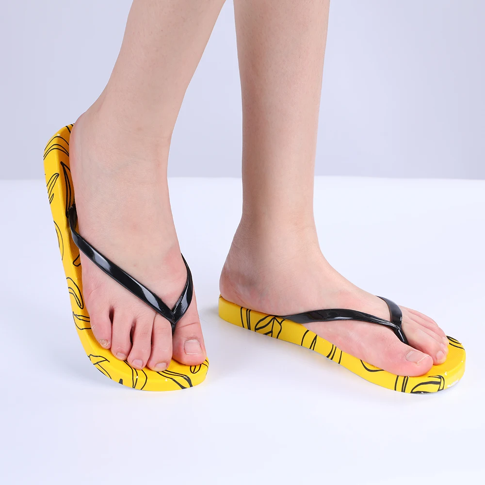 

Litthing Women Cartoon Fruit Summer Beach Slippers Female Printed Slippers Ladies Flip Flops