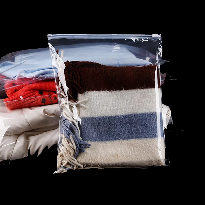 Прозрачная пластиковая одежда Ziplock Многоразовое платье Упаковочная сумка молния