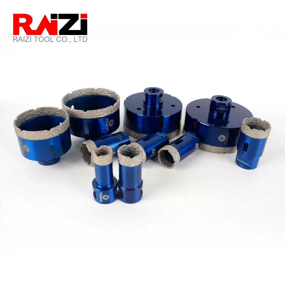 Raizi Dry Vacuum Brazed Diamond Core Hole Saw Drilling Bits For Porcelain Tile,Ceramic,Granite,Marble stone,Concrete.