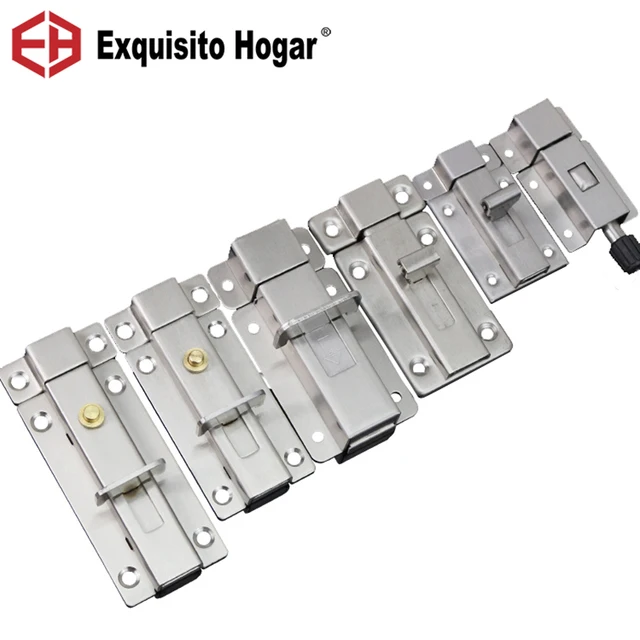 Stainless Steel Automatic Spring Bolt Lock Bathroom Door Latch Plug Stainless Steel Automatic Spring Bolt Lock Bathroom Door Latch Plug Buckle Anti Theft Hardware Pin