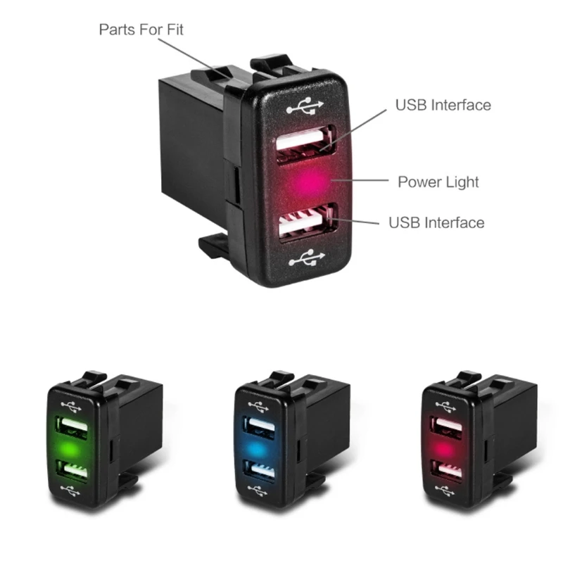 EY 40x23 мм 12V 24V двойной usb порт автомобильное зарядное устройство разъем 2.1A адаптер питания для Toyota