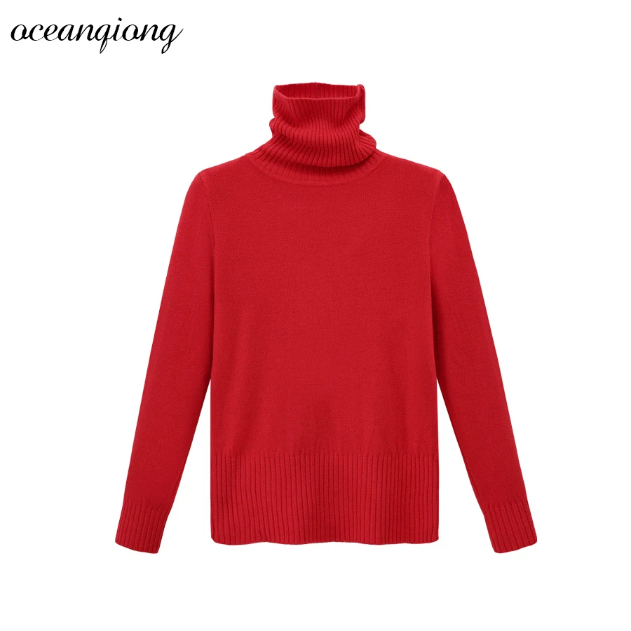Women Sweater Pullover Knitted Tops Solid Turtleneck Thicken Jumper Long Sleeve Sweaters Autumn Winter 2017 | Женская одежда