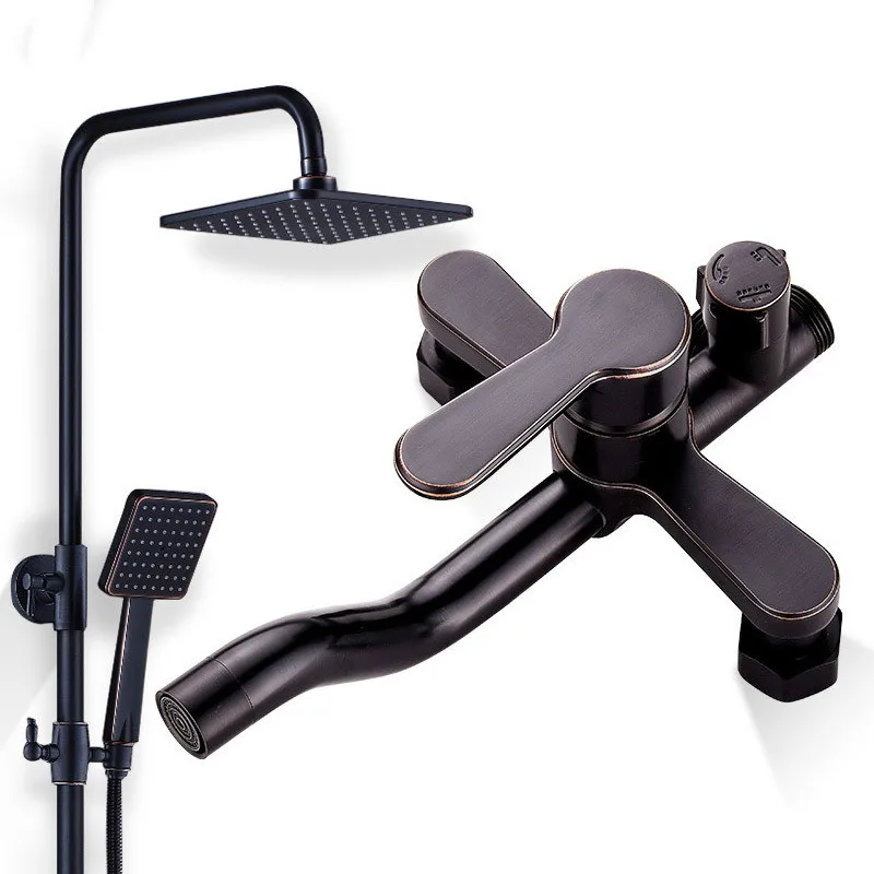 

HT-99012Bathroom utensils black ancient shower copper body wall-mounted multi-function black shower set