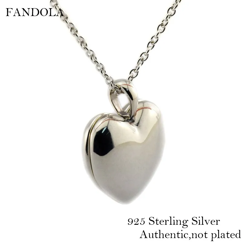 

Heart Necklace Silver 925 Jewelry Love Locket Necklaces for Women Gift 925 Sterling Silver Collares Colar SN023
